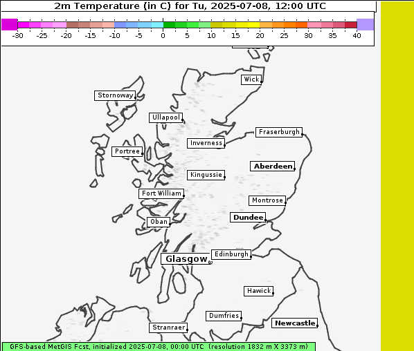 Temperatur, 8. 7. 2025