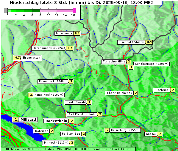 Niederschlag, 16. 9. 2025