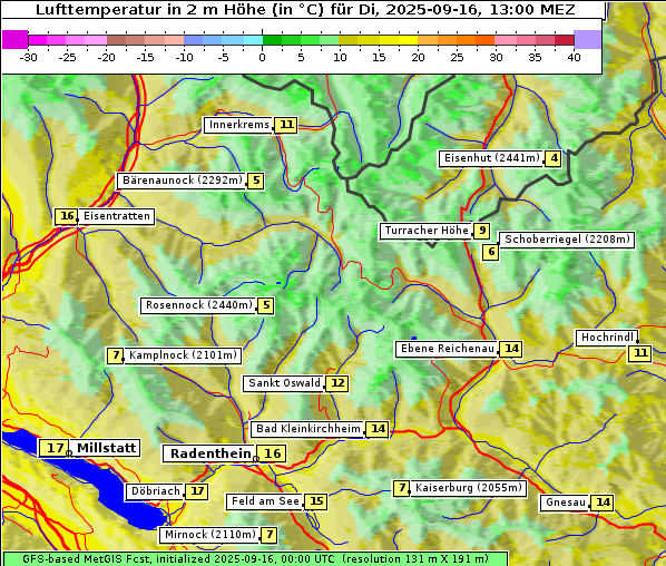 Temperatur, 16. 9. 2025