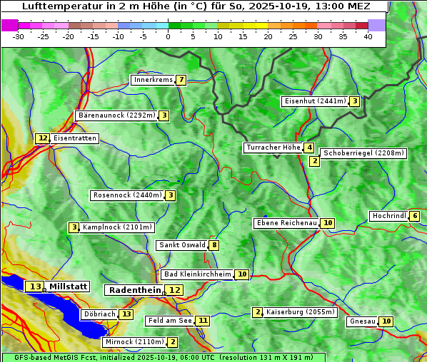 Temperatur, 19. 10. 2025