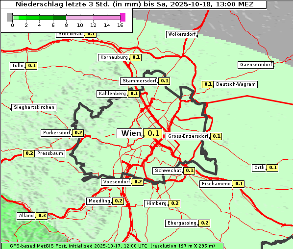 Niederschlag, 18. 10. 2025
