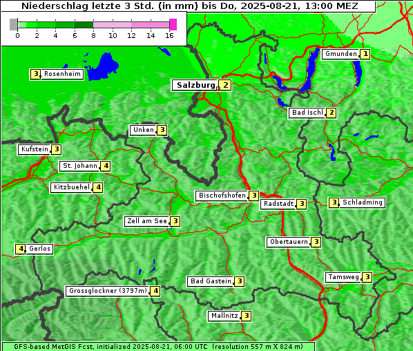 Niederschlag, 21. 8. 2025