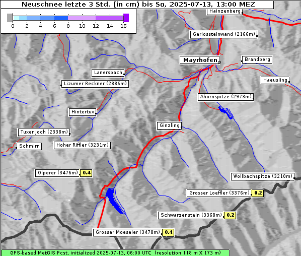 Neuschnee, 13. 7. 2025