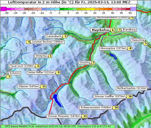 Temperatur, 14. 3. 2025