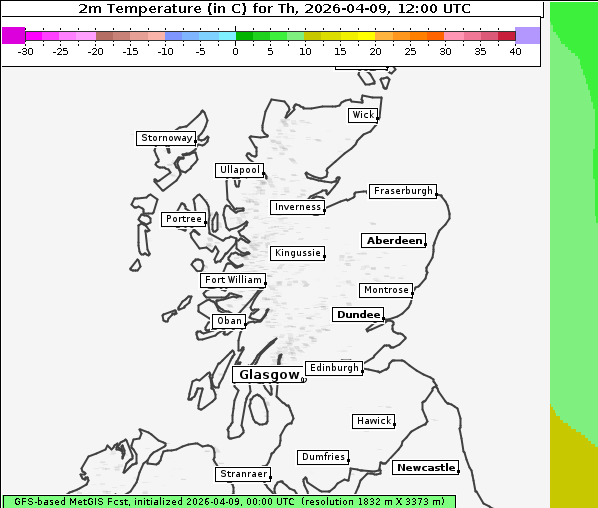 Temperatur, 9. 4. 2026