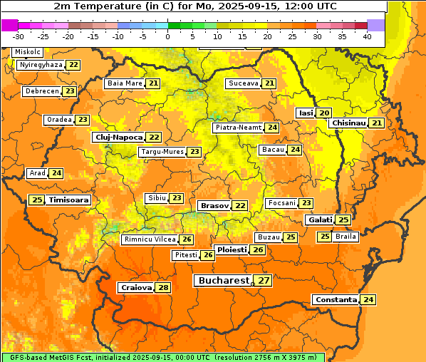 Temperatur, 15. 9. 2025