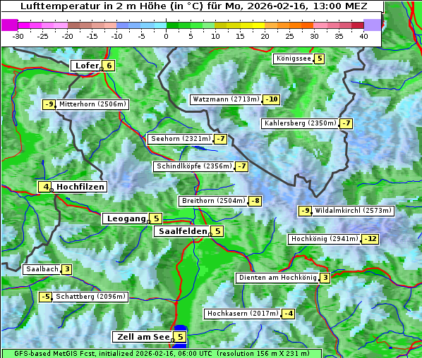 Temperatur, 16. 2. 2026