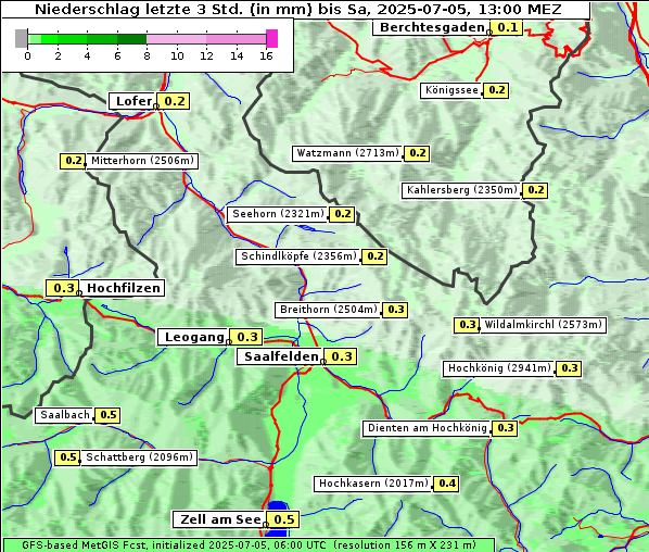 Niederschlag, 5. 7. 2025