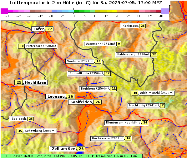 Temperatur, 5. 7. 2025