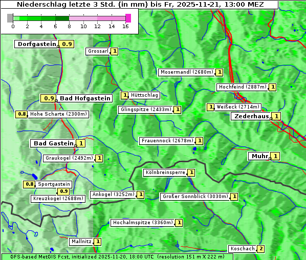 Niederschlag, 21. 11. 2025