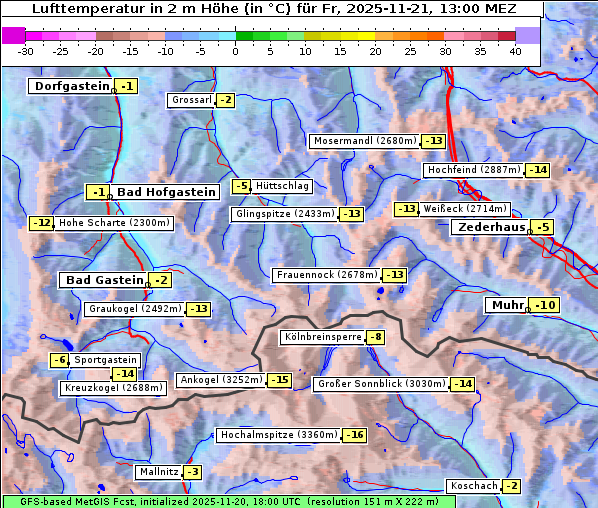Temperatur, 21. 11. 2025