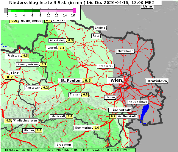 Niederschlag, 16. 4. 2026