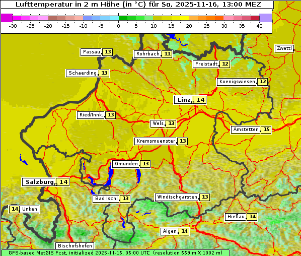Temperatur, 16. 11. 2025