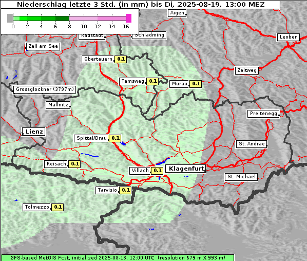 Niederschlag, 19. 8. 2025