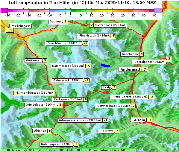 Temperatur, 10. 11. 2025