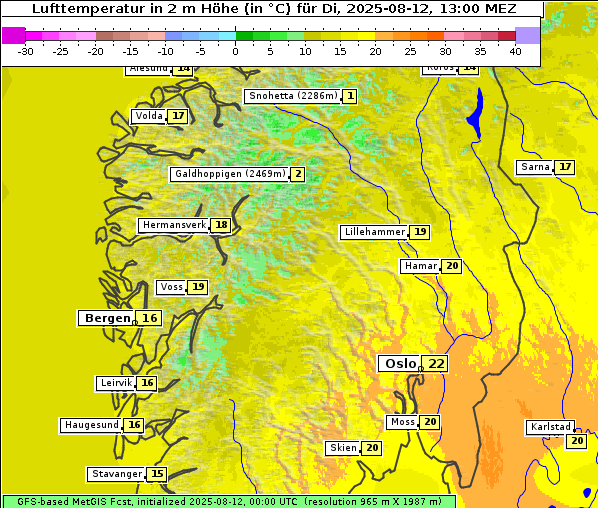 Temperatur, 12. 8. 2025