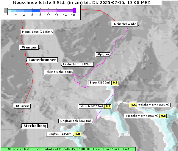 Neuschnee, 15. 7. 2025