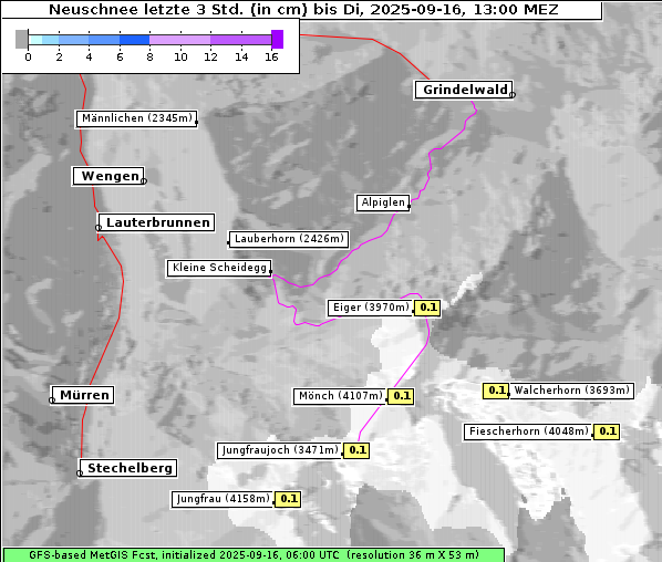 Neuschnee, 16. 9. 2025
