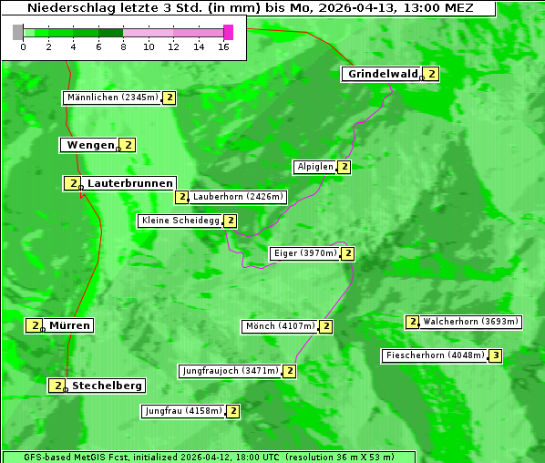Niederschlag, 13. 4. 2026