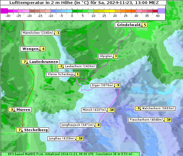 Temperatur, 23. 11. 2024