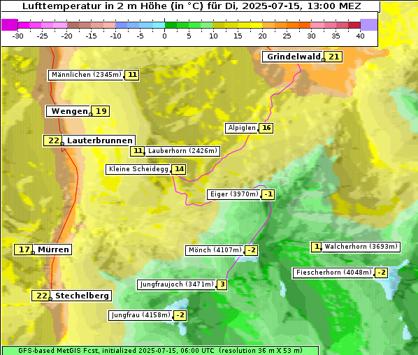 Temperatur, 15. 7. 2025