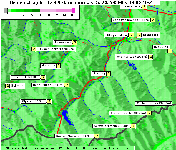 Niederschlag, 9. 9. 2025