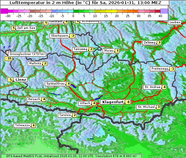 Temperatur, 31. 1. 2026