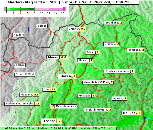 Niederschlag, 24. 1. 2026