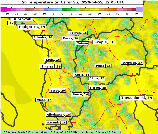 Temperatur, 5. 4. 2026