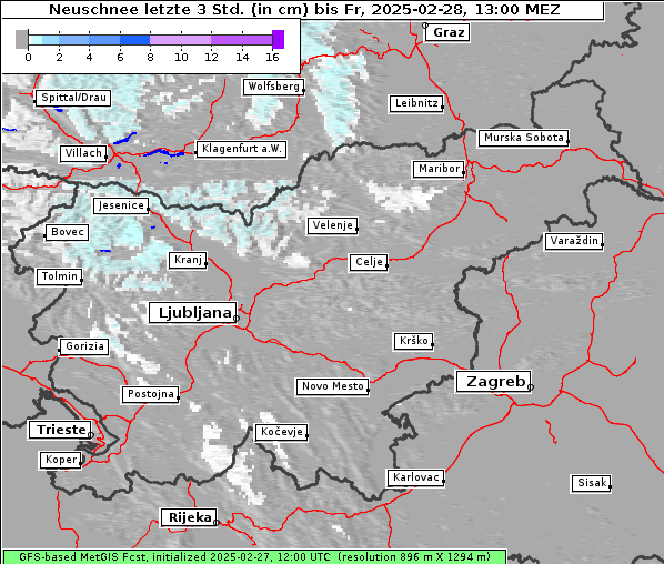 Neuschnee, 28. 2. 2025