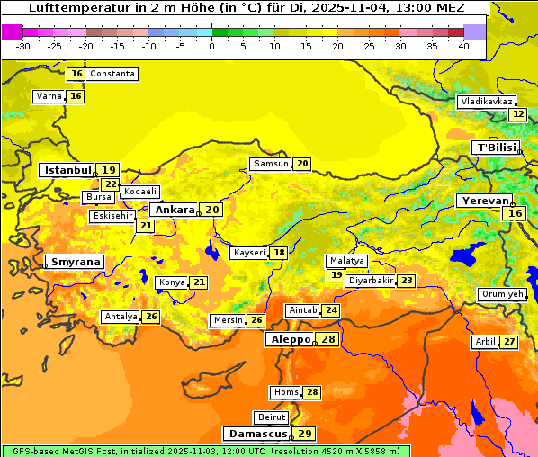 Temperatur, 4. 11. 2025