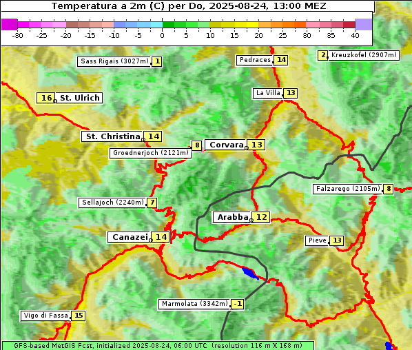 Temperatur, 24. 8. 2025