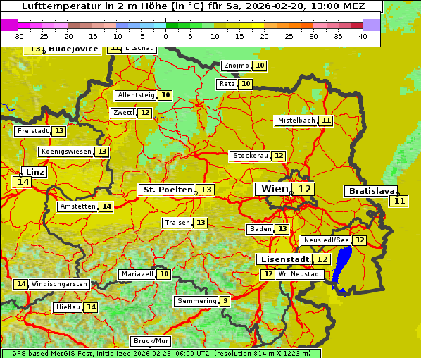 Temperatur, 28. 2. 2026