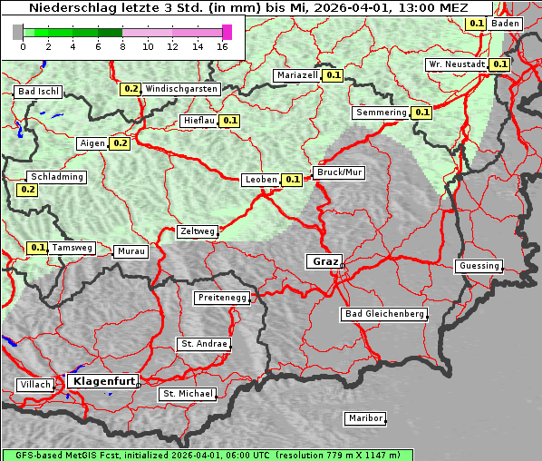 Niederschlag, 1. 4. 2026