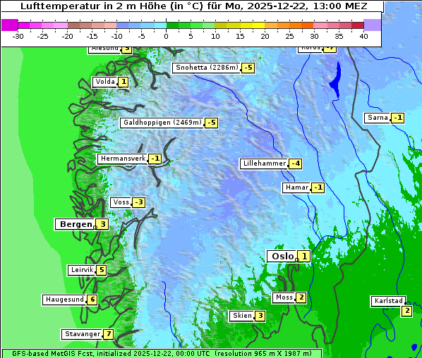 Temperatur, 22. 12. 2025