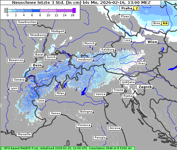 Neuschnee, 16. 2. 2026