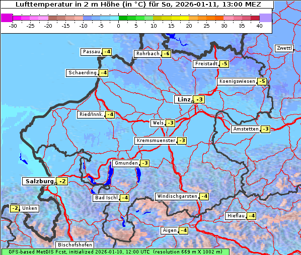 Temperatur, 11. 1. 2026