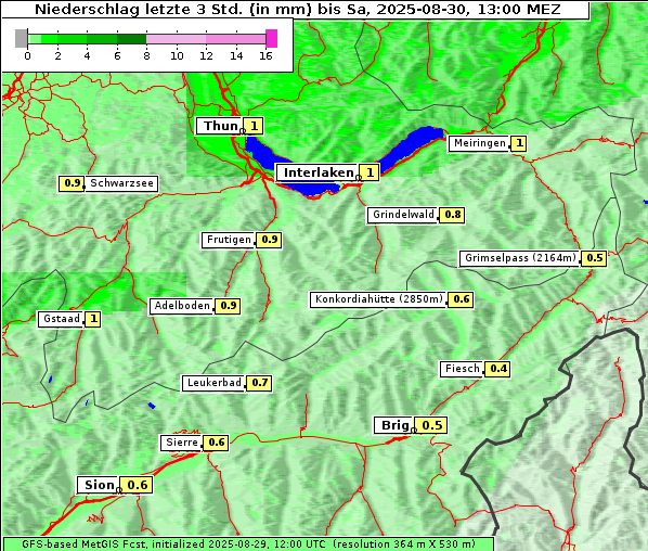 Niederschlag, 30. 8. 2025