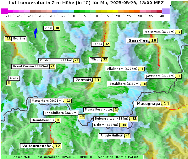 Temperatur, 26. 5. 2025