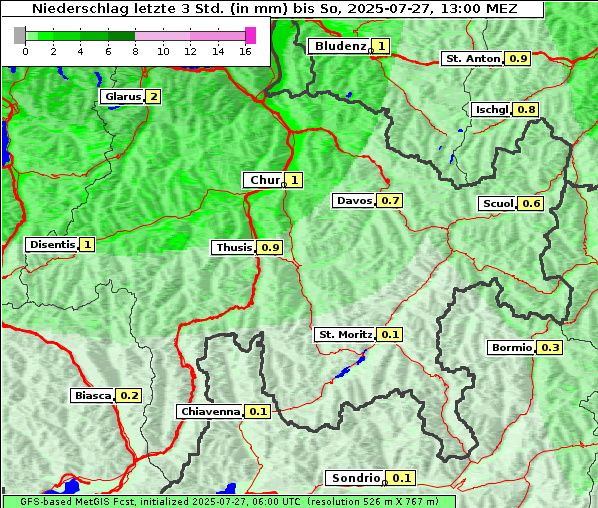Niederschlag, 27. 7. 2025