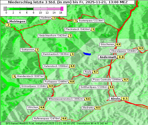 Niederschlag, 21. 11. 2025