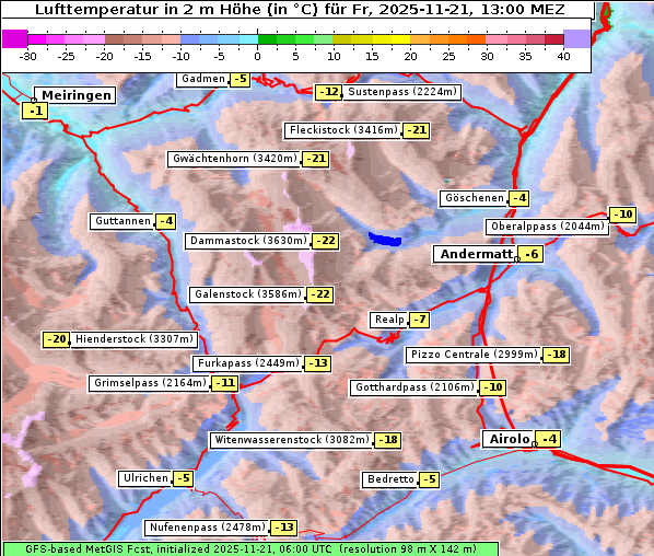 Temperatur, 21. 11. 2025