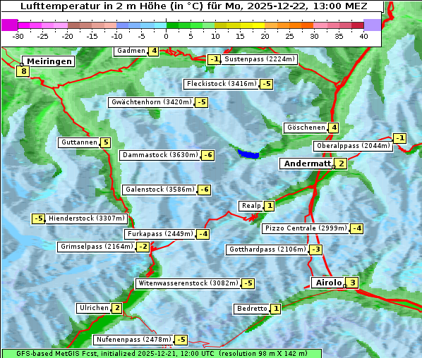 Temperatur, 22. 12. 2025