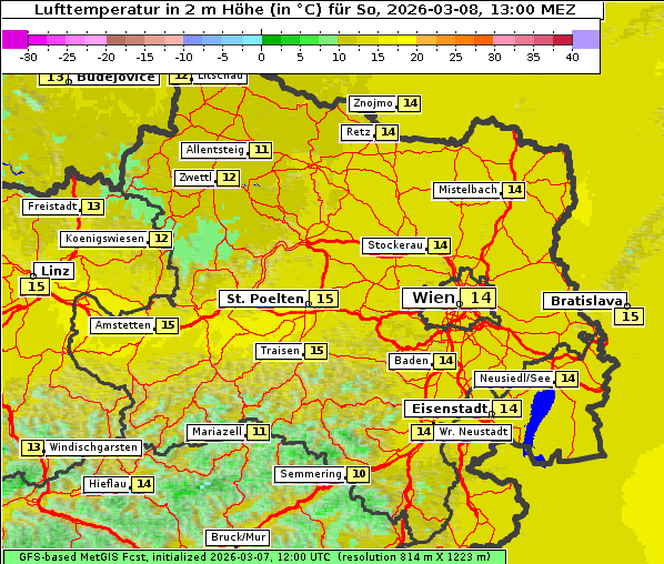 Temperatur, 8. 3. 2026