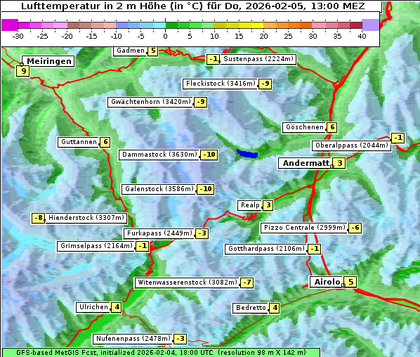 Temperatur, 5. 2. 2026