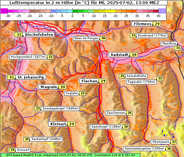 Temperatur, 2. 7. 2025