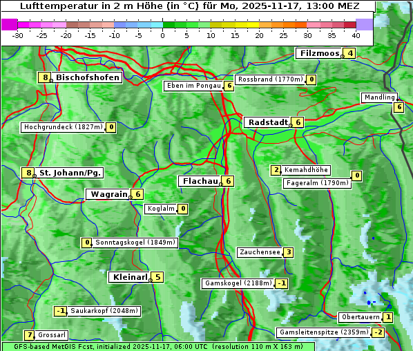 Temperatur, 17. 11. 2025