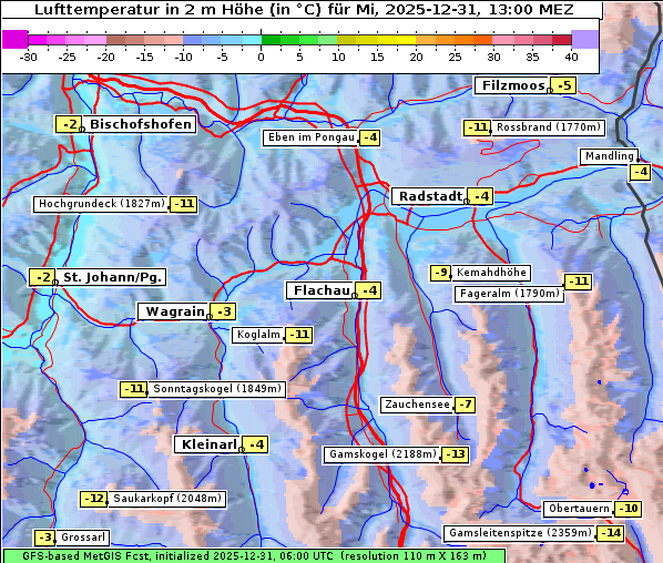 Temperatur, 31. 12. 2025