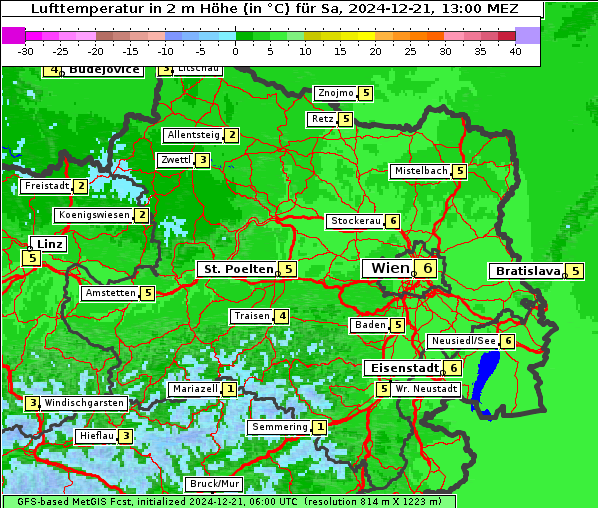 Temperatur, 21. 12. 2024