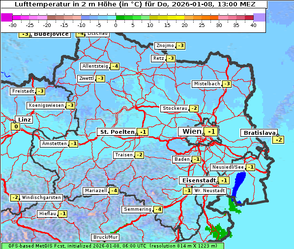 Temperatur, 8. 1. 2026